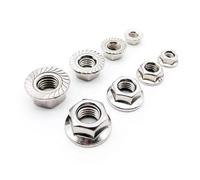 Hexagone de verrouillage de l'écrou plein solide Contre-écrou à bride en acier inoxydable, tête hexagonale dentelée M3 M4 M5 M6 M8 M10 M12, plusieurs quantités(5pcs M12)
