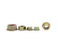 Hexagone de verrouillage de l'écrou plein solide Écrou de blocage à bride, insert hexagonal en nylon dentelé, acier au carbone, plusieurs tailles, paquet de 70(M6 10pcs)