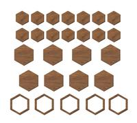 Hexagone en bois pour mur - Combinaison de suspension murale, décorations en bois glissant | Étagère murale ronde en bois massif, étagère suspendue décorative en bois, pour bureau, salon, chambre à co