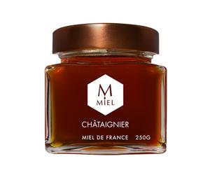 HEXAGONE-Miel de châtaignier dans un pot en verre Hexagone - 250 g