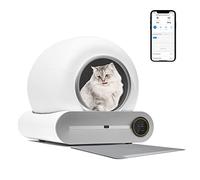 HEXANT Bac à litière Automatique, 65+15 L Extra Large Sans pelle Robot Litière Auto-nettoyante avec capteurs Protection de sécurité/Désodorisation/Contrôle de l'application/Grand Cap pour plusieurs