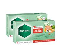 Hexaphyto | Pastilles Mal de Gorge | Réduit la douleur et la sensation de brûlure | Réhydrate & apaise | Mousse d'Islande, guimauve, aloe vera, myrrhe | Goût Menthe | Dès 8 ans | lot de 2x20 pastilles