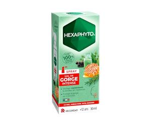 Hexaphyto | Spray mal de gorge intense | Soulage rapidement la douleur & l'irritation | Protège la gorge en 5 minutes | Hydratant & apaisant | Goût miel | Dès 12 ans | Fabriqué en France | 30 ml