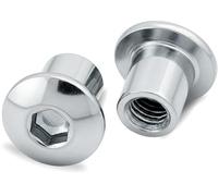 HEXATON Écrous de douille avec douille hexagonale à tête ronde - M6 x 15 x 12 mm - Lot de 100 pièces - Acier en zinc blanc