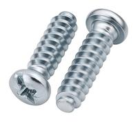 HEXATON Vis Euro 6,3 x 30 mm, 25 pièces, tête bombée, PZ2 | Tête cylindrique bombée avec collerette, acier zingué blanc, pour charnières, coulisses et ferrures de meubles