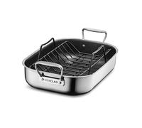 HexClad Petit plateau à rôtir hybride antiadhésif avec grille, passe au lave-vaisselle et au four jusqu'à 480 °C, compatible avec tous les poêles
