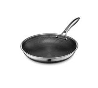 HexClad Poêle à frire antiadhésive hybride de 25 cm avec poignée qui reste froide - Passe au lave-vaisselle et au four - Compatible avec tous les types de plaques de cuisson