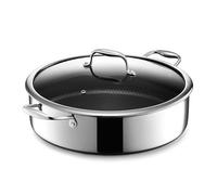 HexClad Sauteuse hybride antiadhésive avec couvercle, 6,6 litres, passe au four, compatible avec toutes les plaques de cuisson