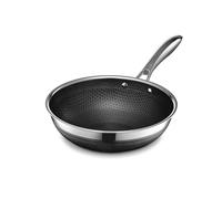 HexClad Wok hybride en acier inoxydable de 25,4 cm avec poignée qui reste froide - Sans PFOA