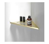 HEXEH Étagère d'angle de douche dorée brossée pour salle de bain, étagères flottantes, étagère de rangement en acier inoxydable, étagère de rangement pour shampooing, savon, accessoire de salle de