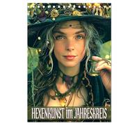 Hexenkunst im Jahreskreis (Tischkalender 2026 DIN A5 hoch), CALVENDO Monatskalender: Mit Hilfe der KI erstellten Poster über Hexen und Zauberei