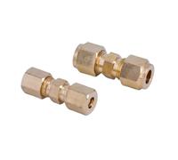 HEXHUASR 3-42mm1/8 3/16" 1/4 "5/16" 3/8 "1/2" 3/4 "7/8" Pouces Tube Compression Union Laiton raccord de Tuyau connecteur Huile Eau Carburant gaz(5 pcs,3L16 inch 4.76MM_-)