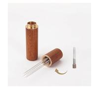 HEXHUASR Agitateur de poudre à 6 aiguilles, manche en bois, doseur de café, distributeur en acier inoxydable, outils Wdt, accessoires Barista Accessoires pour machines à café(Pear Wood)