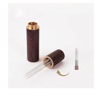 HEXHUASR Agitateur de poudre à 6 aiguilles, manche en bois, doseur de café, distributeur en acier inoxydable, outils Wdt, accessoires Barista Accessoires pour machines à café(Ebony)