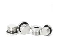 HEXHUASR Bouchon d'huile à tête émoussée à bride hexagonale en acier inoxydable DIN908 304, bague d'étanchéité ED, vis mâle(M10x1.5)