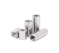 HEXHUASR Écrou de couplage en Acier Inoxydable 304, Manchon de Joint cylindrique à écrous Ronds Longs(M6xOD10x12 (5Pcs))