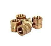 HEXHUASR Écrous à Insert en Laiton, 100/50/10 pièces, M1 M1.2 M1.4 M2 M2.5 M3 M4 M5 M6 M8 M10, Moulage par Injection, Inserts filetés moletés en Laiton(Length 8mm)