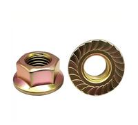 HEXHUASR Écrous hexagonaux à bride DIN6923 en zinc coloré, écrous de blocage à glissement crantés M3-M12(M3 (50Pcs))