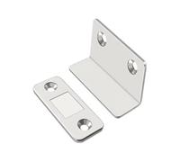HEXHUASR Loquet ultra fin for porte de placard, type L, fermeture magnétique puissante for armoire, butée de porte, quincaillerie de meubles, accessoires de cuisine(Silver 4pcs)