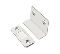 HEXHUASR Loquet ultra fin for porte de placard, type L, fermeture magnétique puissante for armoire, butée de porte, quincaillerie de meubles, accessoires de cuisine(Silver 2pcs)