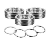 HEXHUASR Lot de 10/20/40/100 Porte-clés Plats en métal de 2,5 cm, détachables, for la Maison, Le Bureau, Accessoires de clés, kit de Fabrication Artisanale(100PCS)