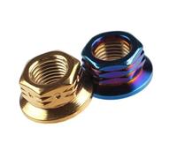 HEXHUASR Lot de 10 écrous hexagonaux à bride en acier inoxydable M6 M8 M10 M12 for vélo, moto, voiture(Gloden colour,M8 x 1.25 10pcs)