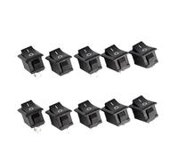 HEXHUASR Lot de 10 interrupteurs à bascule ronds à 2 broches 12 V for voiture et bateau, marche/arrêt, noir