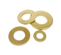 HEXHUASR Lot de 100 rondelles Plates en Laiton Massif, M2, M2.5, M3, M4, M5, M6, M8, M10, M12, M14, M16, GB97, DIN125, Haute qualité(50pcs m4x10x0.8mm)