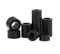 HEXHUASR Lot de 20/50 entretoises creuses rondes en ABS non filetées M3 M4 M5 M6 M8, blanches/noires, for circuit imprimé, longueur: 2 à 25mm(Black,M6x8mm (40pcs))