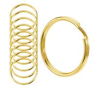 HEXHUASR Lot de 30/50/70/100 Porte-clés en métal de 2,5 cm, détachables, fendus, for la Maison, Le Bureau, Accessoires, kit de Fabrication Artisanale(Golden,30PCS)