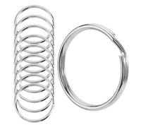 HEXHUASR Lot de 30/50/70/100 Porte-clés en métal de 2,5 cm, détachables, fendus, for la Maison, Le Bureau, Accessoires, kit de Fabrication Artisanale(Silvery,30PCS)