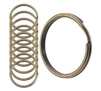HEXHUASR Lot de 30/50/70/100 Porte-clés en métal de 2,5 cm, détachables, fendus, for la Maison, Le Bureau, Accessoires, kit de Fabrication Artisanale(Bronze,30PCS)