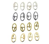 HEXHUASR Lot de 30 Petites Boucles ovales en Alliage métallique for Chaussures, Sacs, Ceintures, Accessoires de Couture, Argent, Noir, Or, Bronze, 8 mm(Mixed Color)