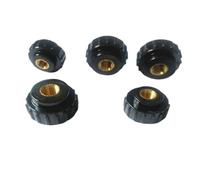 HEXHUASR Lot de 5 écrous moletés ronds en bakélite à tête moletée (M3, M4, M5, M6, M8) à serrage manuel (tête en plastique)(M3)