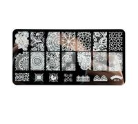 HEXHUASR Plaques de Stamping for Ongles en Dentelle, Motifs Mandala géométriques, Motifs de Fleurs, pochoirs for Vernis, Outils de manucure(BC-10)