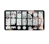 HEXHUASR Plaques de Stamping for Ongles en Dentelle, Motifs Mandala géométriques, Motifs de Fleurs, pochoirs for Vernis, Outils de manucure(BC-03)