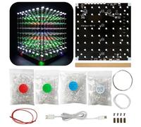 Hexidos Kit de projet de soudure électronique à faire soi-même, 8 x 8 x 8, LED, contenu personnalisable, pour enfants et adultes