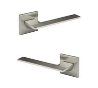 HEXIM Garniture de porte, poignée de porte de chambre WC/salle de bain aluminium mat en 4 couleurs - Ricardo Borelli Q01 (poignée de porte, nickel)