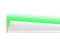 HEXIM LED-20 Paquet économique 40x25mm - éclairage indirect avec des bandes de plafond, opaques, résistantes à la lumière et aux chocs (20 mètres) Bandes de stuc en anse de panier