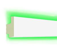 HEXIM LED PU stucco trim - Eclairage indirect avec garniture de plafond moderne, opaque, résistant à la lumière et aux chocs - (10 mètres de pack économique LED-18 65x34mm) profil décoratif