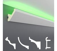 HEXIM LED Stucco Profils paquets d'économies - Éclairage indirect avec des bandes de plafond en PU, léger et opaque (40m LED-14) Décoration spot d'angle à l'intérieur