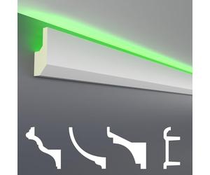 HEXIM LED Stucco Profils paquets d'économies - Éclairage indirect avec des bandes de plafond en PU, spot d'angle décoratif léger et opaque (30m LED-7) à l'intérieur