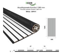 HEXIM Panneaux Acoustiques 138,5x60cm - Paroi à Lamelles Flexible Bois MDF Panneaux Muraux Revêtement à Lamelles Revêtement Mural (1 panneau / 0,83 m² White - APH11)