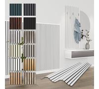 HEXIM Panneaux Acoustiques 138,5x60cm - Paroi à Lamelles Flexible Bois MDF Panneaux Muraux Revêtement à Lamelles Revêtement Mural (4 panneaux / 3,32 m² White - APH11)