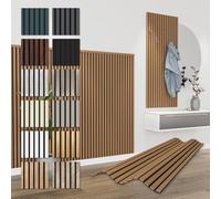 HEXIM Panneaux Acoustiques 138,5x60cm - Paroi à Lamelles Flexible Bois MDF Panneaux Muraux Revêtement à Lamelles Revêtement Mural (1 panneau / 0,83 m² Teak - APH09)