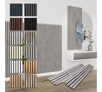 HEXIM Panneaux Acoustiques 138,5x60cm - Paroi à Lamelles Flexible Bois MDF Panneaux Muraux Revêtement à Lamelles Revêtement Mural (12 panneaux / 9,96 m² Chicago Concrete - APH10)