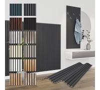 HEXIM Panneaux Acoustiques 138,5x60cm - Paroi à Lamelles Flexible Bois MDF Panneaux Muraux Revêtement à Lamelles Revêtement Mural (4 panneaux / 3,32 m² Black Lead - APH05)