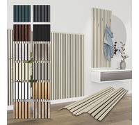 HEXIM Panneaux Acoustiques 138,5x60cm - Paroi à Lamelles Flexible Bois MDF Panneaux Muraux Revêtement à Lamelles Revêtement Mural (4 panneaux / 3,32 m² Palomino - APH01)