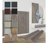 HEXIM Panneaux Acoustiques 138,5x60cm - Paroi à Lamelles Flexible Bois MDF Panneaux Muraux Revêtement à Lamelles Revêtement Mural (4 panneaux / 3,32 m² Vintage Oak - APH07)