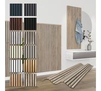 HEXIM Panneaux Acoustiques 138,5x60cm - Paroi à Lamelles Flexible Bois MDF Panneaux Muraux Revêtement à Lamelles Revêtement Mural (8 panneaux / 6,64 m² Sonoma Oak - APH06)